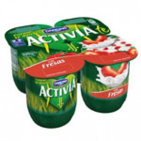 DANONE ACTIVIA yogur con fresas pack 4